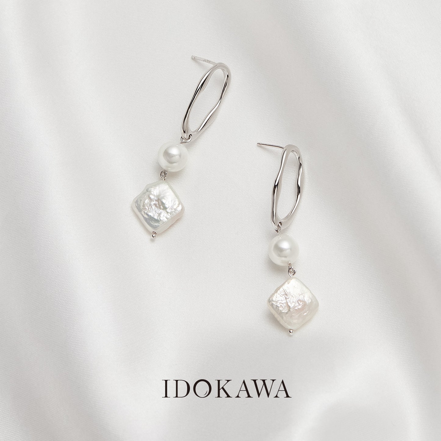 White Simulated Pearl Drop Dangle Earrings