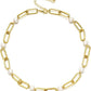 Gold Plated Paper Clip Simulated Pearl Necklace