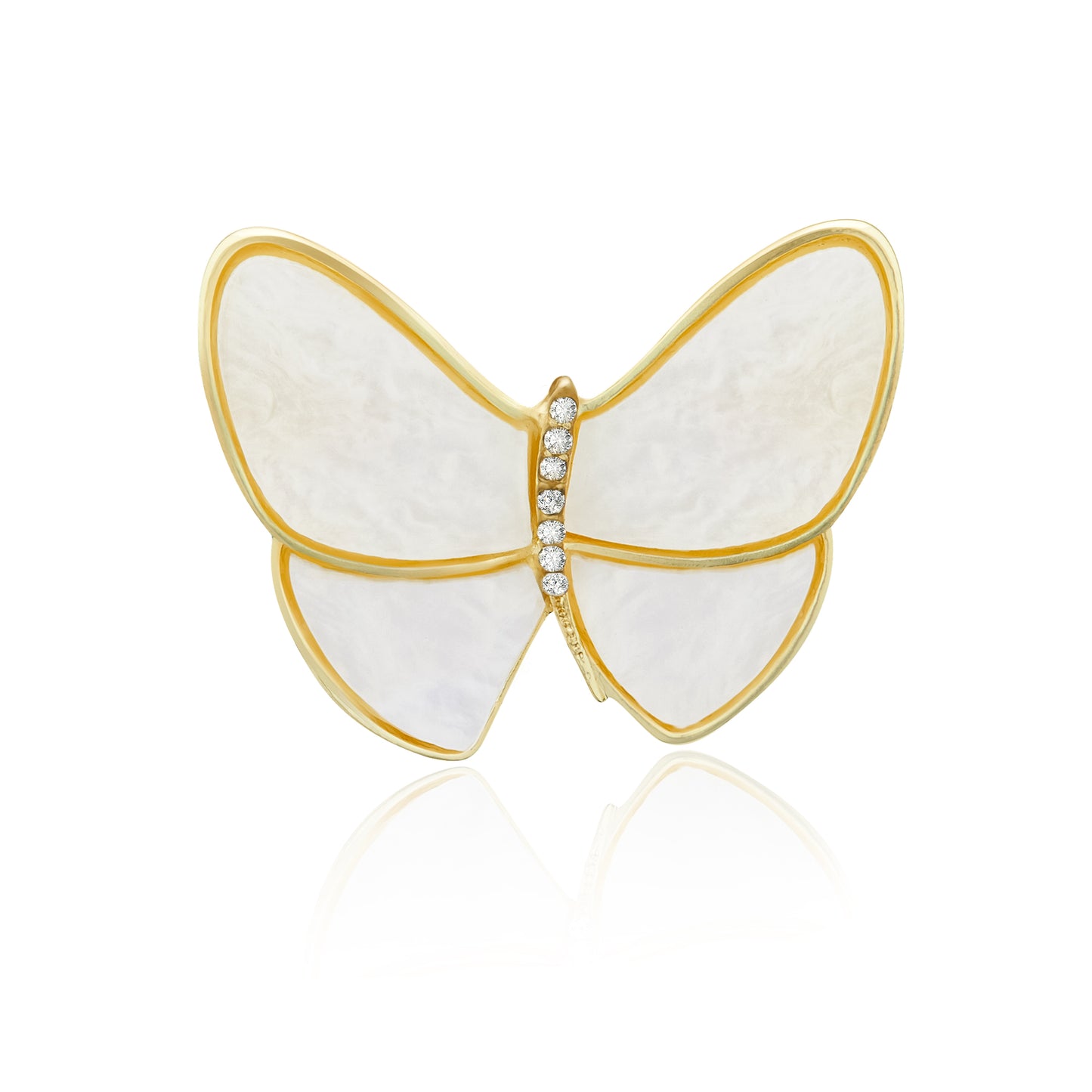 Natural White Simulated Butterfly Brooch Pins