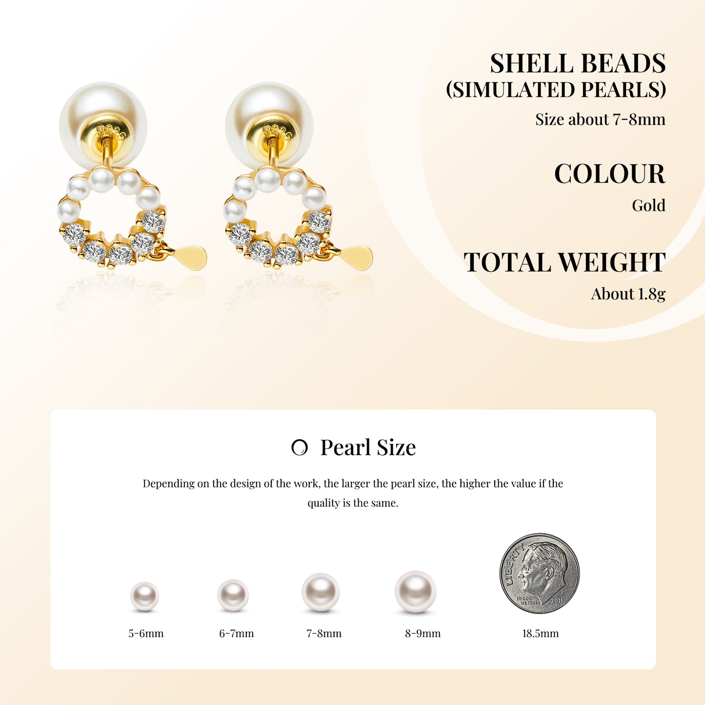 Simulated Pearl Stud Earrings