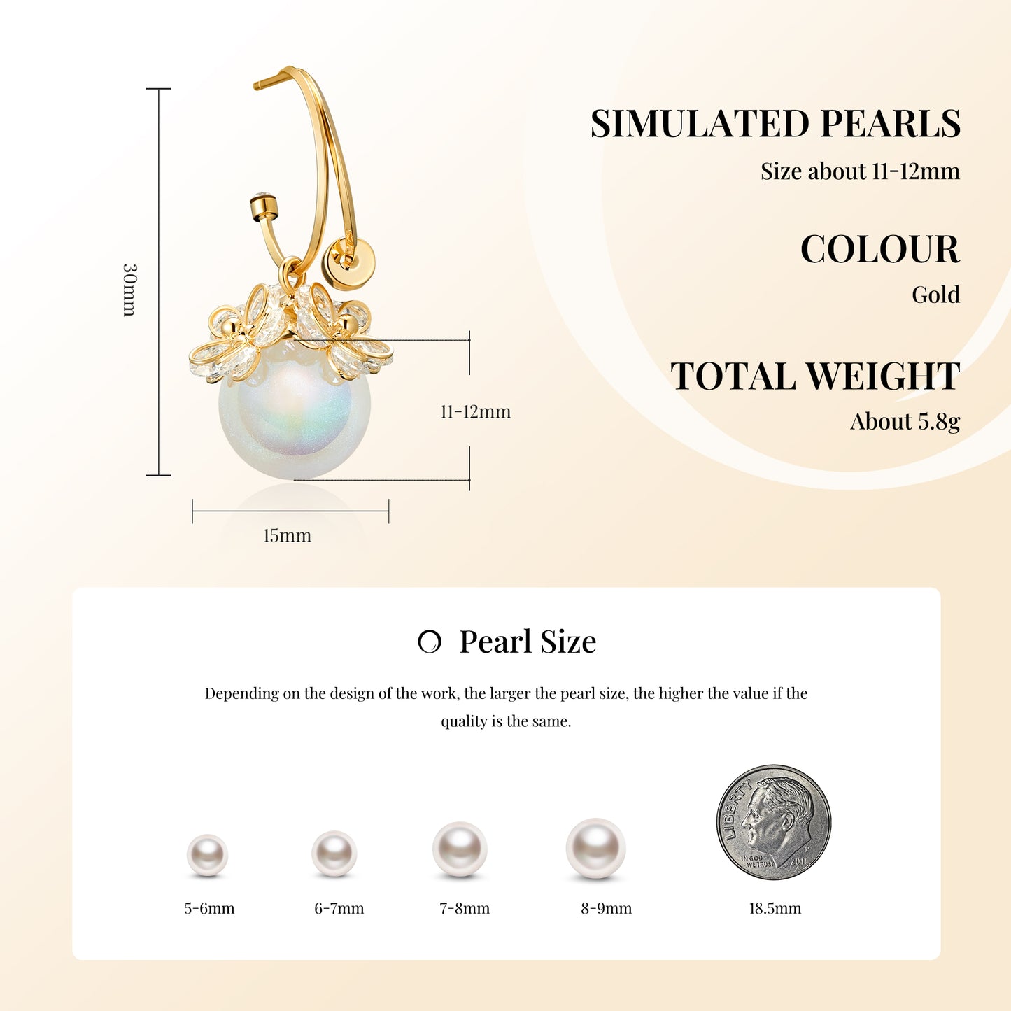 Simulated Pearl Drop Dangle Earrings