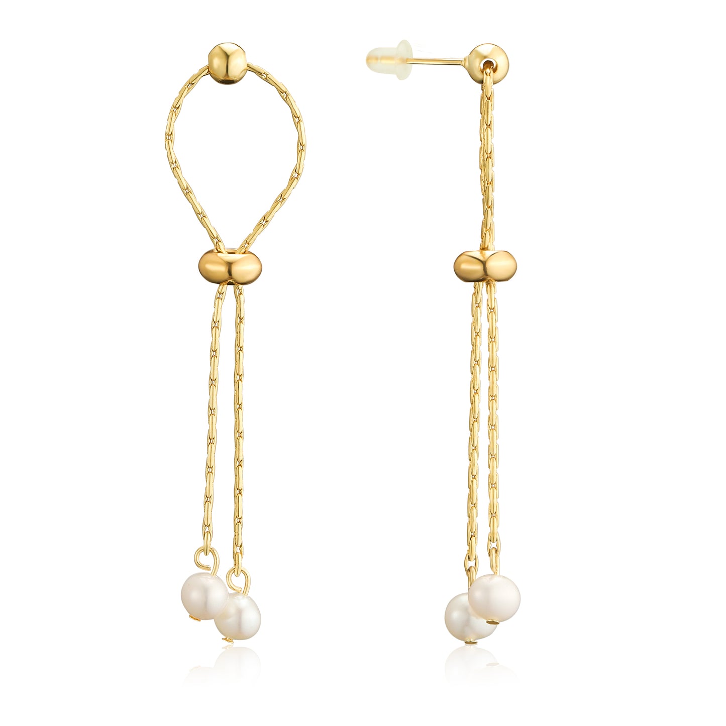 White Simulated Pearl Drop Dangle Earrings