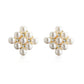 Square Simulated Pearl Stud Earrings