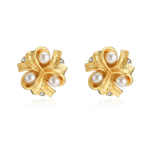 Vintage Simulated Pearl Drop Dangle Earrings