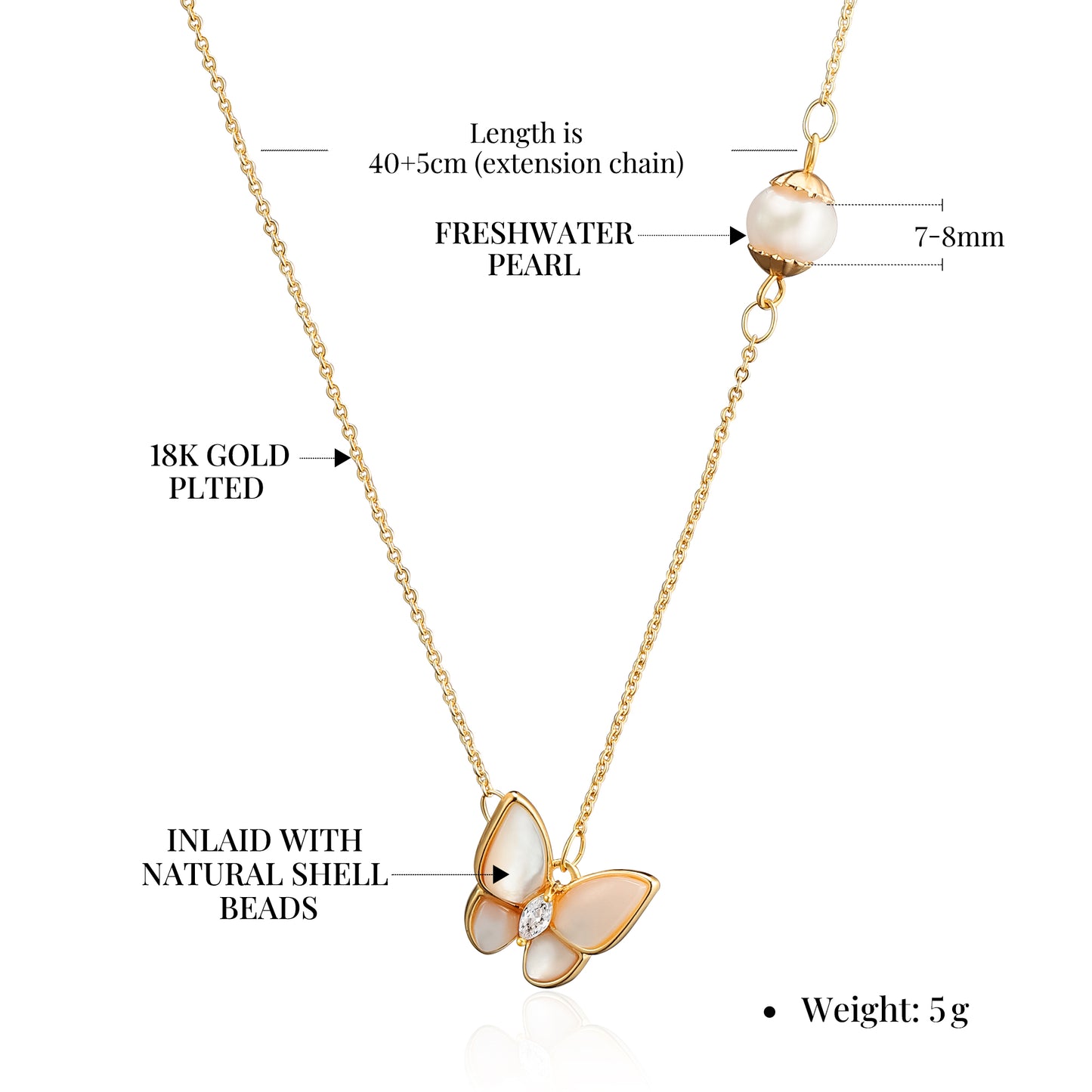 Clover Simulated Pearl Pendant Necklace